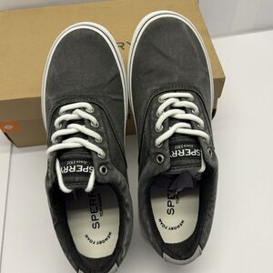 Sperry Halyard CVO Saltwashed Black Size 8.5 Wide Men Memory Foam New in Box